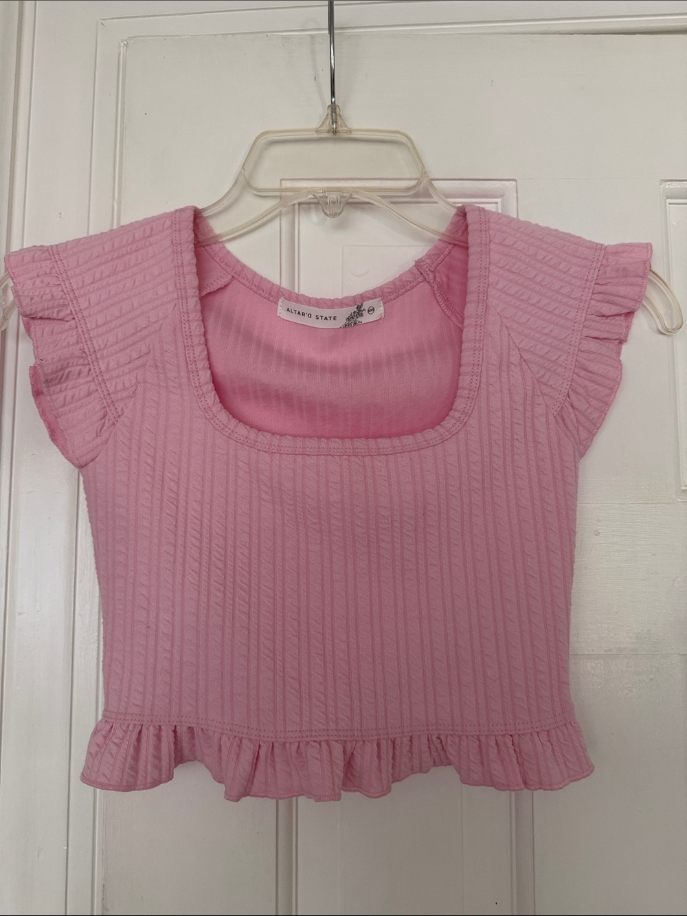 Altar’d State Cropped Ruffle Top
